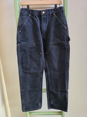 Carhartt Black Double Front Denim Jeans, Sz 29x30